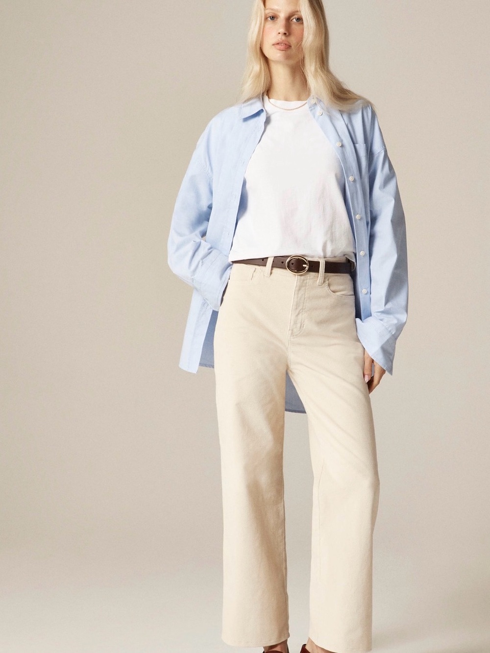 Slim wide-leg corduroy